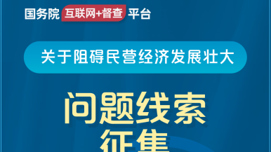 操逼出水国务院“互联网+督查”平台公开征集阻碍民营经济发展壮大问题线索